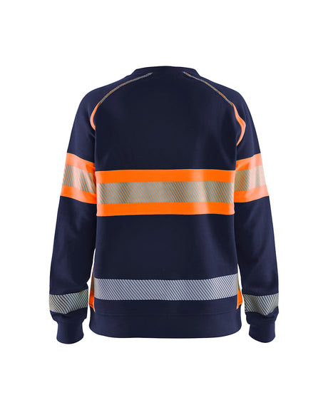 Blaklader Women's Hi-Vis Sweatshirt 3409 #colour_navy-blue-orange