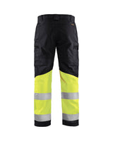 Blaklader Hi-Vis Trousers with Stretch 1551 - Black/Hi-Vis Yellow