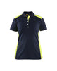 Blaklader Women's Polo Shirt 3390 #colour_dark-navy-blue-hi-vis-yellow