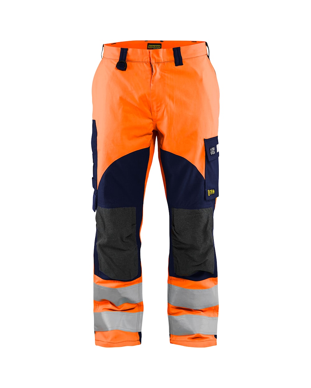 Blaklader Multinorm Inherent Trousers 1588 #colour_orange-navy-blue