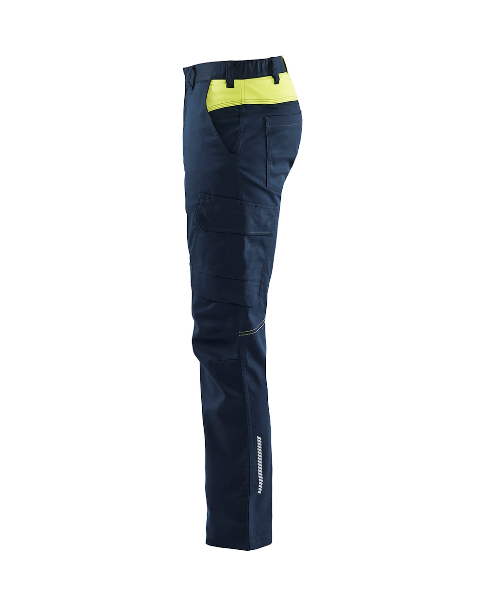 Blaklader Industry Trousers Stretch 1444 - Dark navy blue/Hi-vis yellow #colour_dark-navy-blue-hi-vis-yellow