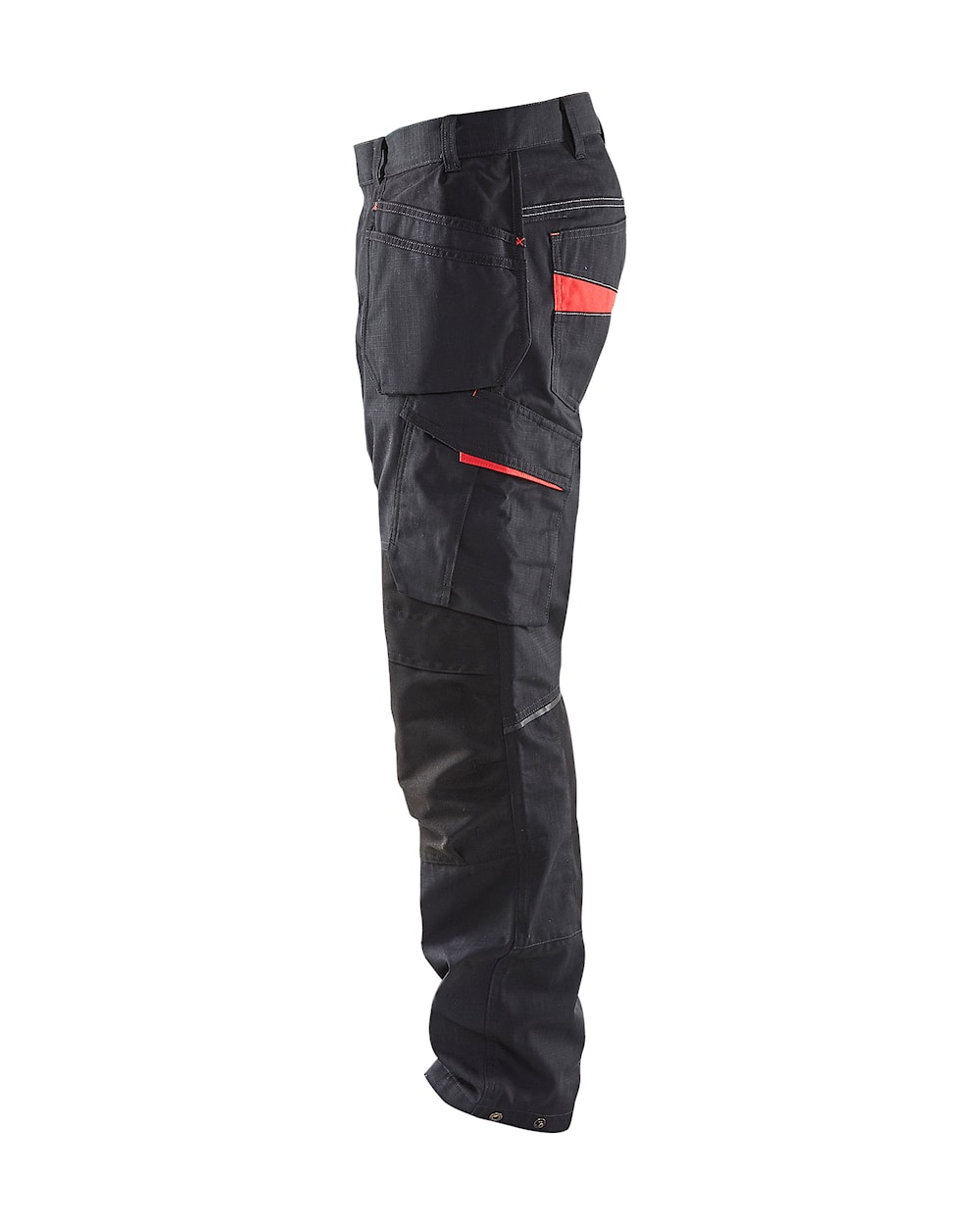 Blaklader Service Trousers with Stretch And Nail Pockets 1496 #colour_black-red