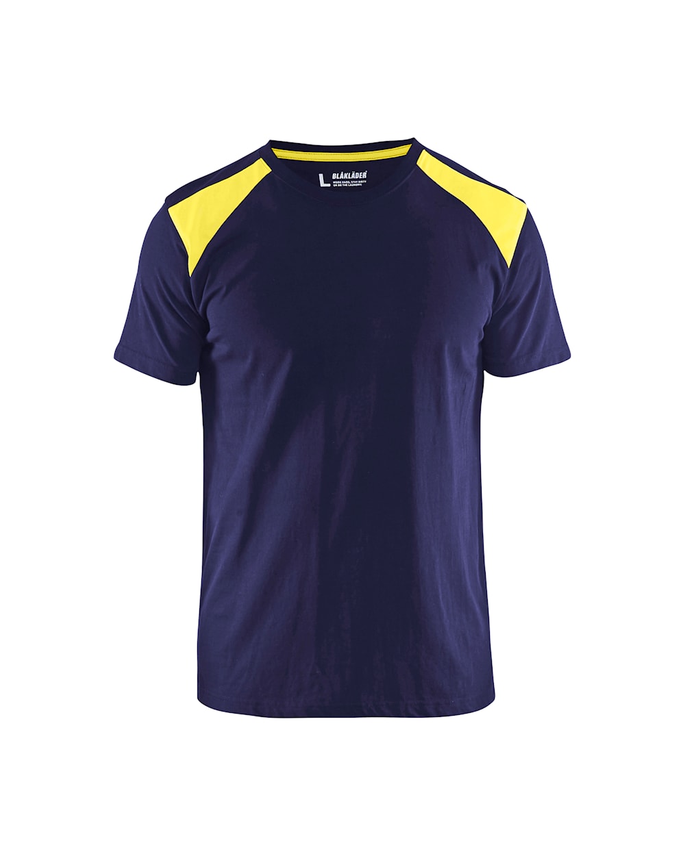 Blaklader T-Shirt 3379 #colour_navy-blue-hi-vis-yellow