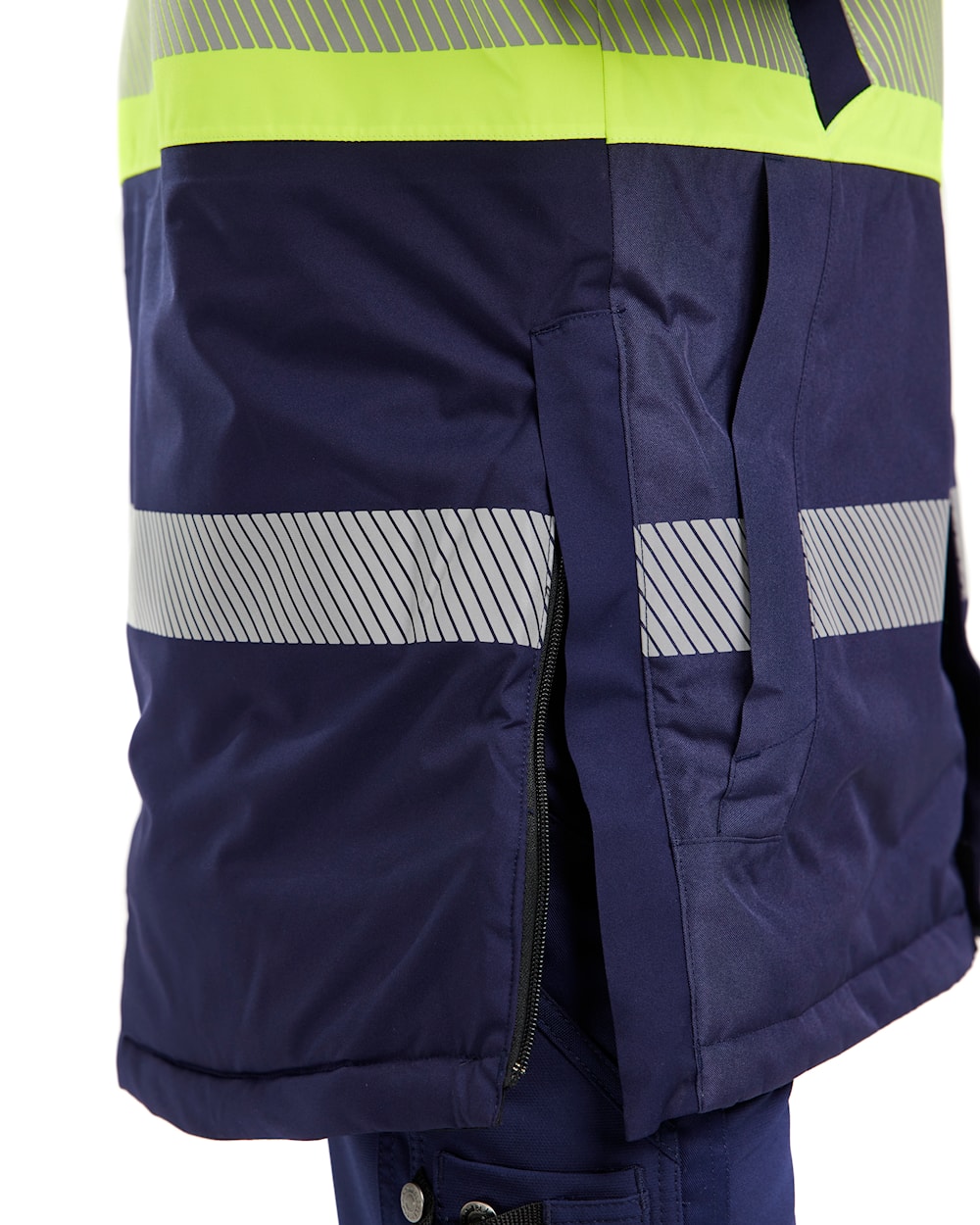 Blaklader Winter Parka Hi-Vis 4485 #colour_navy-blue-hi-vis-yellow