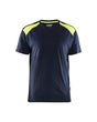 Blaklader T-Shirt 3379 #colour_dark-navy-blue-hi-vis-yellow