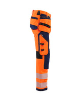 Blaklader Women's 4-Way-Stretch Hi-Vis Trousers 7197 #colour_orange-navy-blue