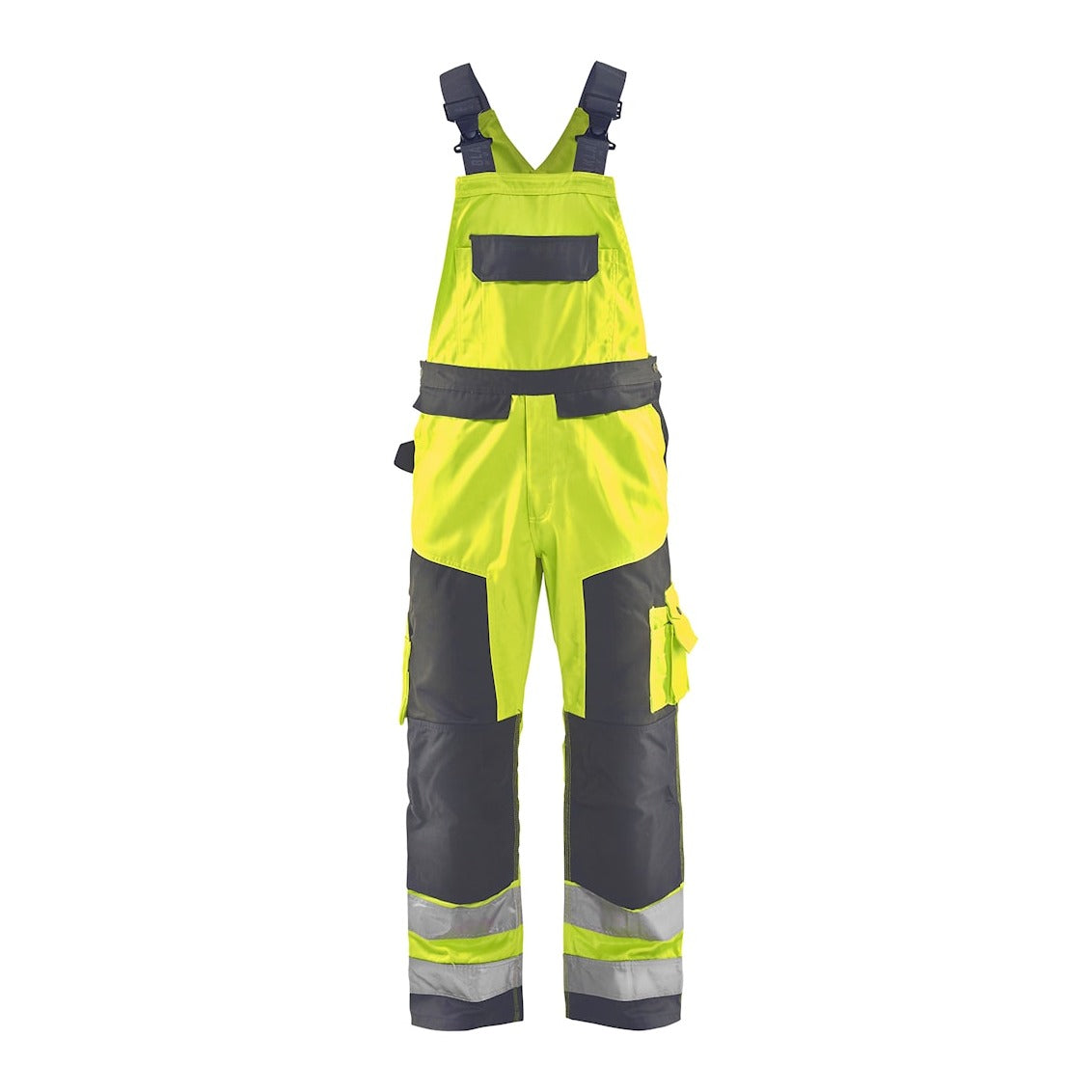 Blaklader Hi-Vis Bib Trousers 2660 - Hi-Vis Yellow/Mid Grey