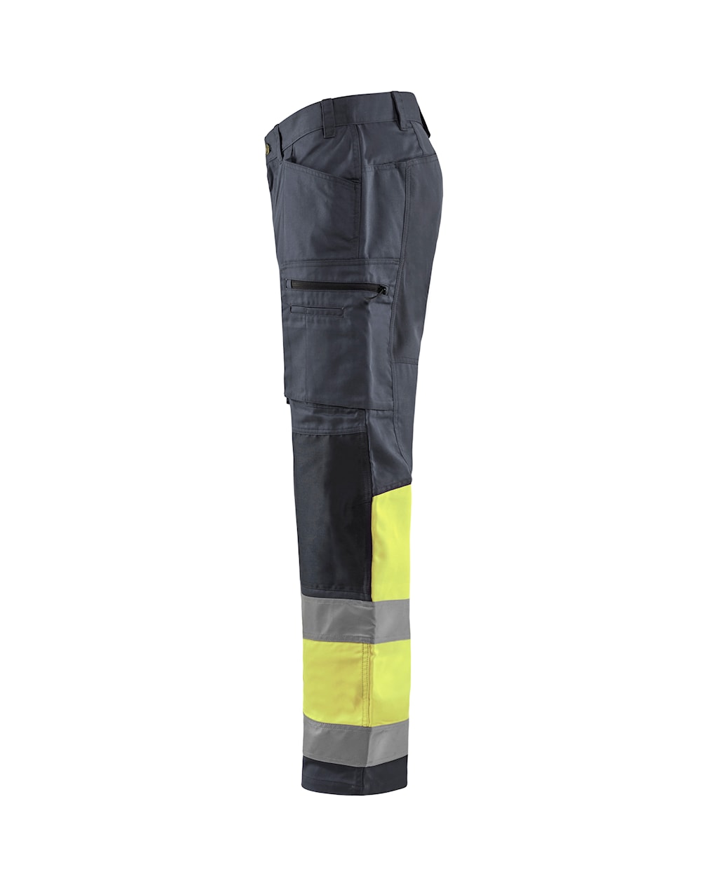 Blaklader Hi-Vis Trousers with Stretch 1551 - Mid Grey/Hi-Vis Yellow