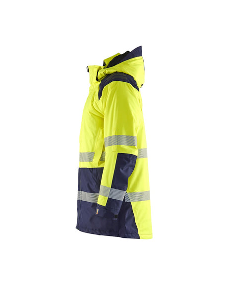 Blaklader Winter Parka Hi-Vis 4457 #colour_hi-vis-yellow-navy-blue