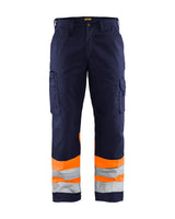 Blaklader Hi-Vis Trousers 1564 - Navy Blue/Hi-Vis Orange