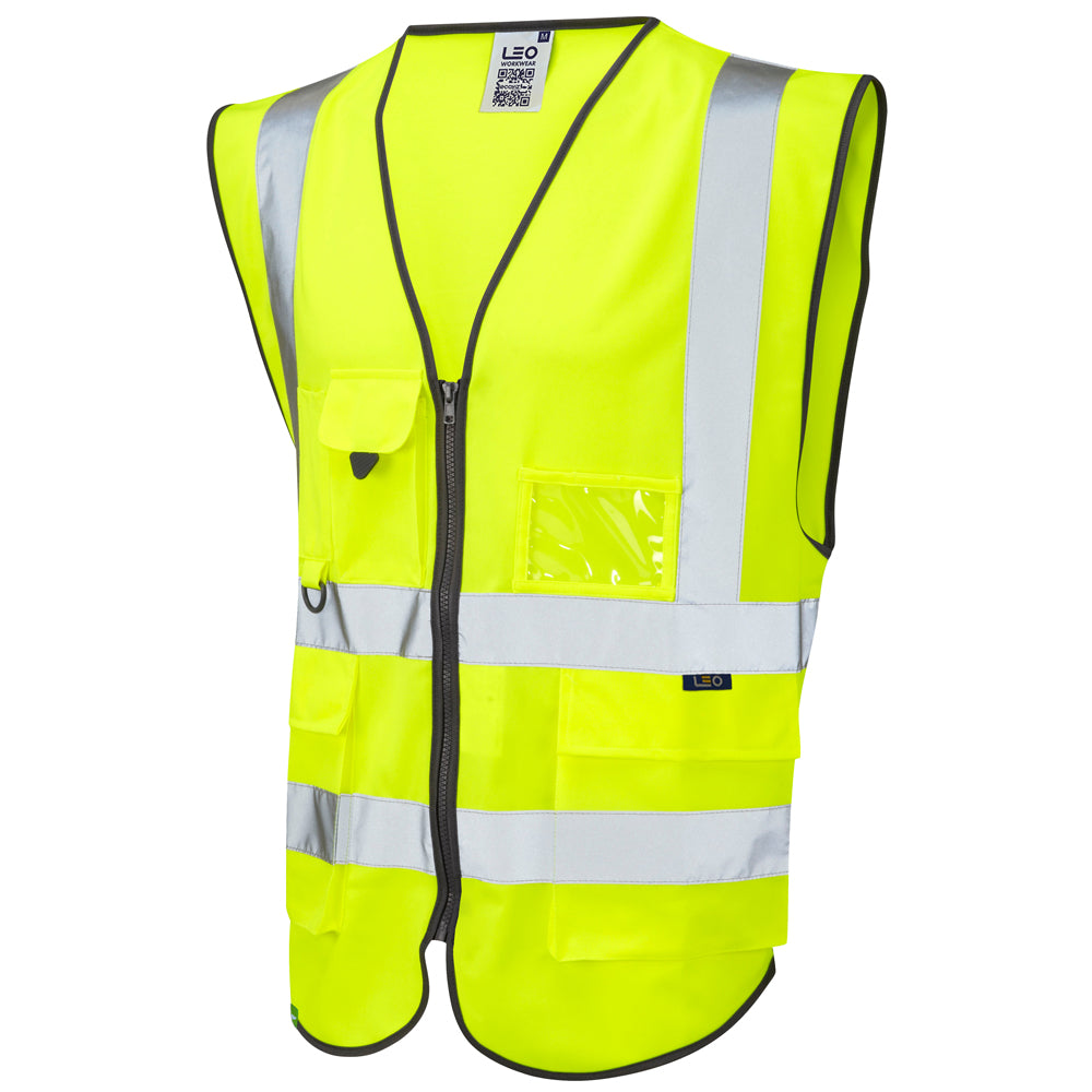 Leo Workwear LYNTON Leo EcoViz Superior Waistcoat - Hi-Vis Yellow