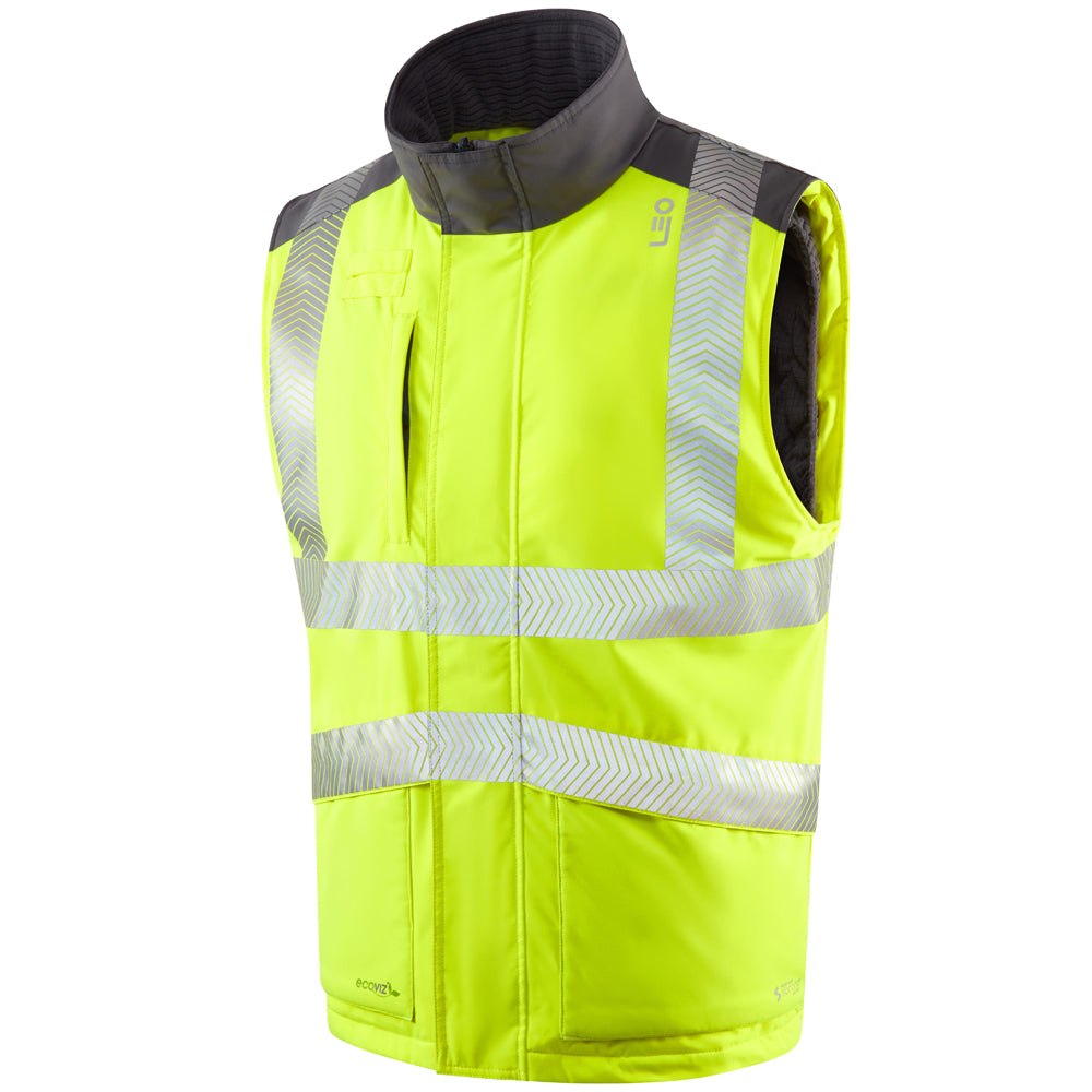 HALSINGER Leo EcoViz Performance+ Bodywarmer Hi Vis Insulated Work Gilet Interactive YKK Zip