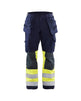 Blaklader Multinorm Craftsman Trousers 1479 #colour_navy-blue-hi-vis-yellow