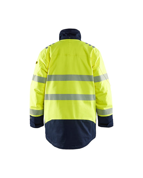 Blaklader Multinorm Winter Parka 4527 #colour_hi-vis-yellow-navy-blue