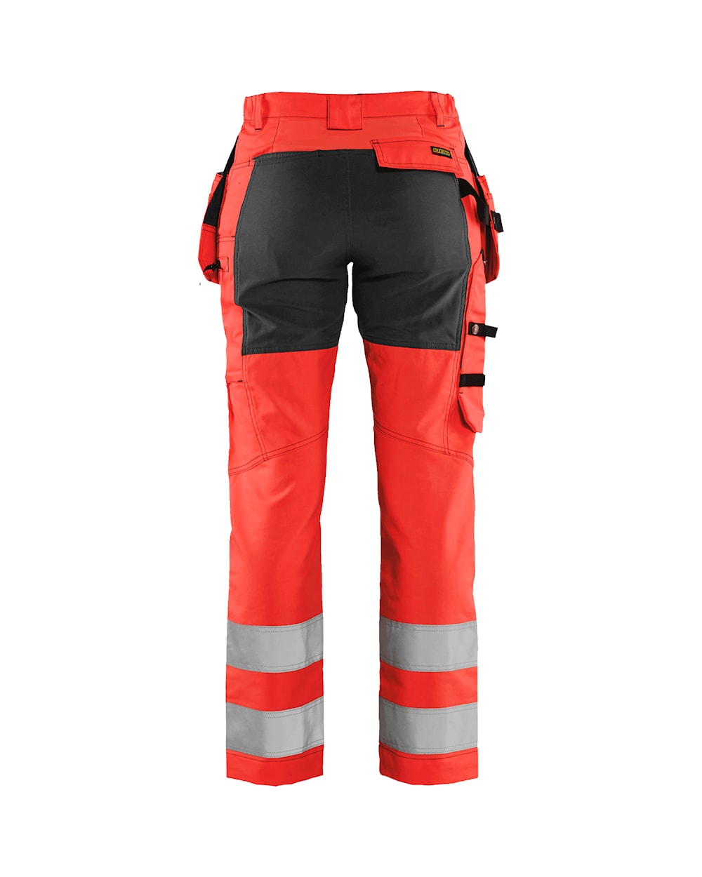 Blaklader Women's Hi-Vis Trousers with Stretch 7163 #colour_red-hi-vis-black