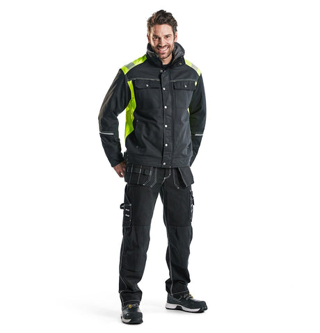 Blaklader Winter Jacket 4915 #colour_black-hi-vis-yellow