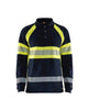 Blaklader Multinorm Pique Long Sleeved 3438 #colour_navy-blue-hi-vis-yellow