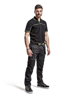 Blaklader Service Trousers with Stretch And Nail Pockets 1496 #colour_black-hi-vis-yellow