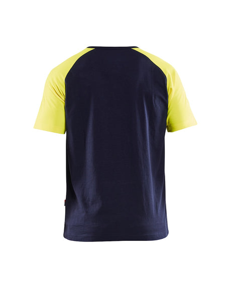 Blaklader T-Shirt 3515 #colour_navy-blue-hi-vis-yellow