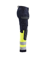 Blaklader Trousers Multinorm Inherent with Stretch Women 7185 #colour_navy-blue-hi-vis-yellow