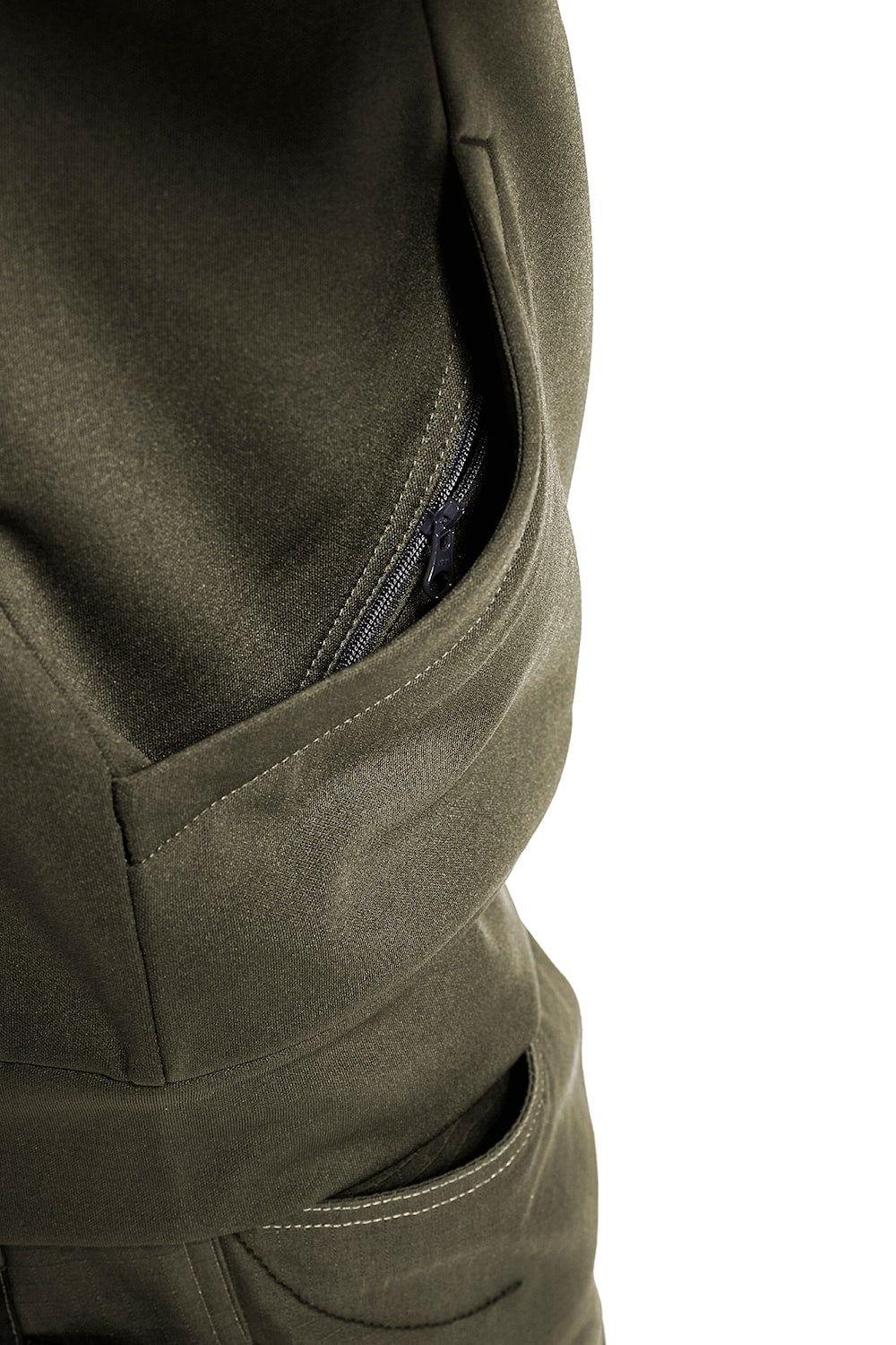 Blaklader Sweatshirt with Full Zip 3362 #colour_dark-olive-green-black