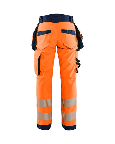 Blaklader Softshell Hi-Vis Trousers Women 7118 #colour_orange-navy-blue