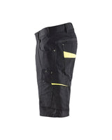 Blaklader Service Shorts 1499 #colour_black-hi-vis-yellow