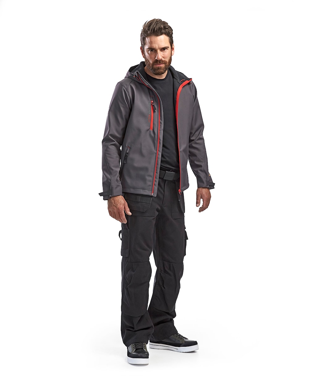 Blaklader Pro Softshell Jacket 4949 #colour_dark-grey-red