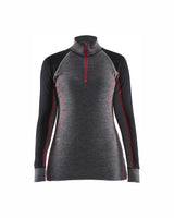 Blaklader Women's Zip-Up Thermal Top Xwarm 7299 #colour_mid-grey-black