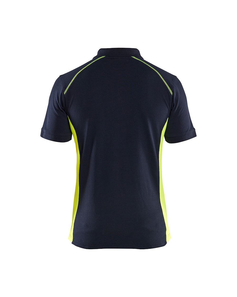 Blaklader Polo Shirt 3324 #colour_dark-navy-blue-hi-vis-yellow