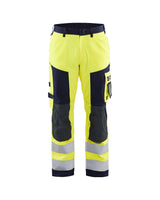 Blaklader Multinorm Craftsman Trousers 1578 #colour_hi-vis-yellow-navy-blue