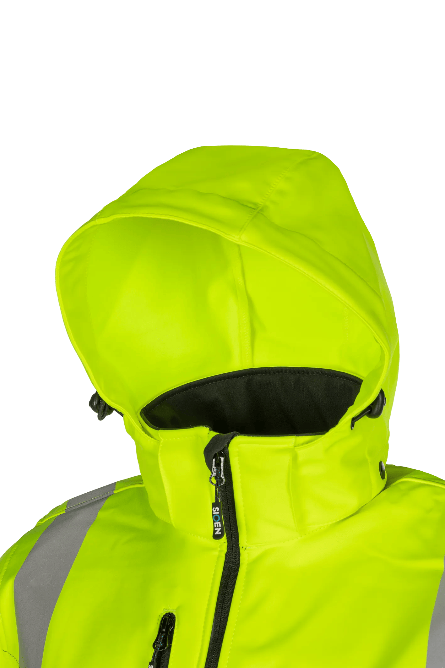Sioen Fuller Laminated Hi-Vis Softshell Jacket With Detachable Hood