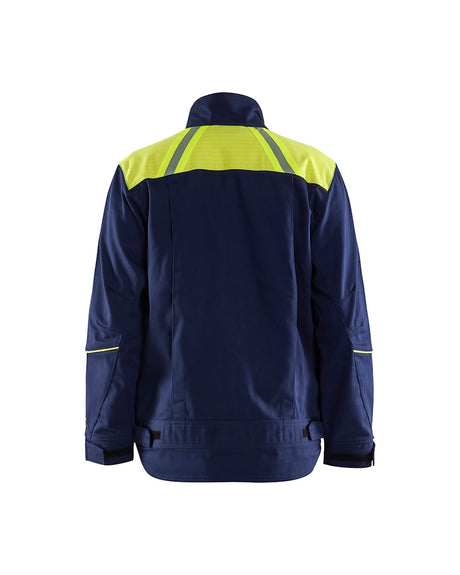 Blaklader Welding Jacket 4801 #colour_navy-blue-hi-vis-yellow