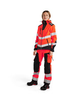 Blaklader Women's Hi-Vis Softshell Jacket 4791 #colour_red-hi-vis-black