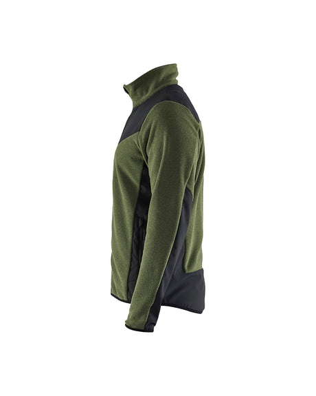 Blaklader Knitted Jacket with Softshell 5942 #colour_autumn-green-black