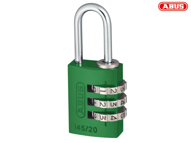 ABUS Mechanical 145/20 20mm Aluminium Combination Padlock Green 46571