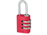 ABUS Mechanical 145/20 20mm Aluminium Combination Padlock Red 46569