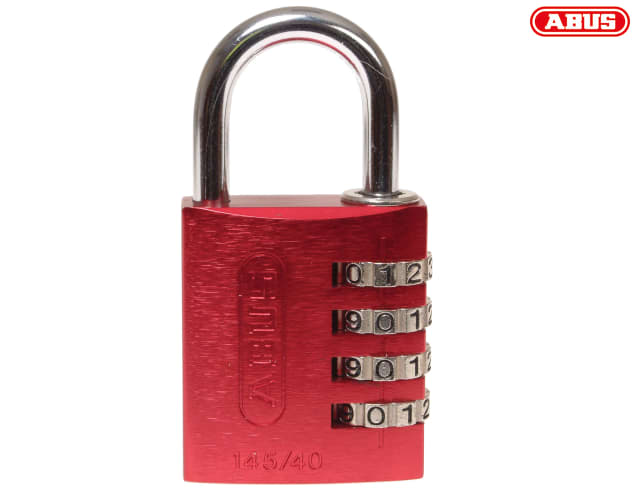 ABUS Mechanical 145/40 40mm Aluminium Combination Padlock Red 48829