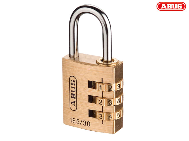 ABUS Mechanical 165/30 30mm Solid Brass Body Combination Padlock (3-Digit) Carded