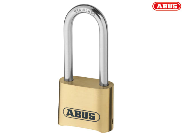 ABUS Mechanical 180IB/50HB63 50mm Brass Body Combination Padlock Long Shackle (4-Digit) Carded