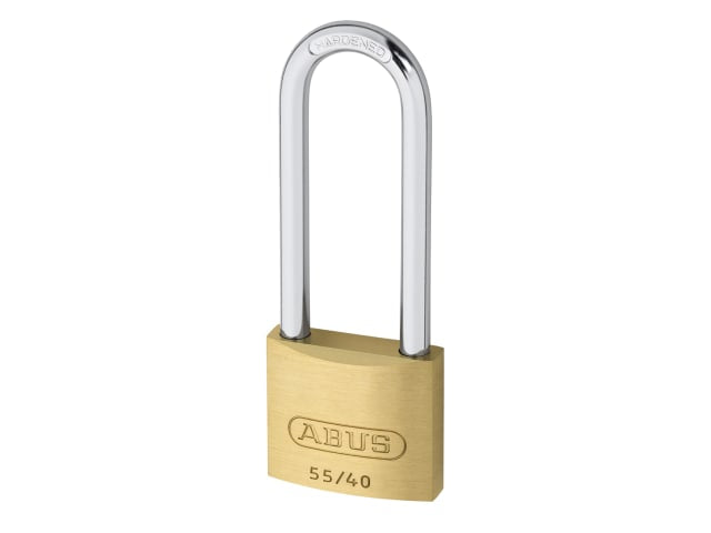 ABUS Mechanical 55/40mm Brass Padlock 63mm Long Shackle Keyed Alike 5402