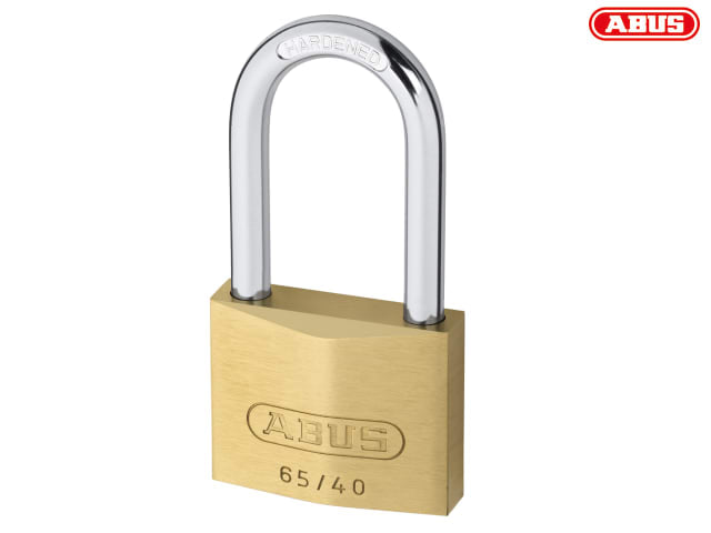 ABUS Mechanical 65/40mm Brass Padlock 40mm Long Shackle Carded