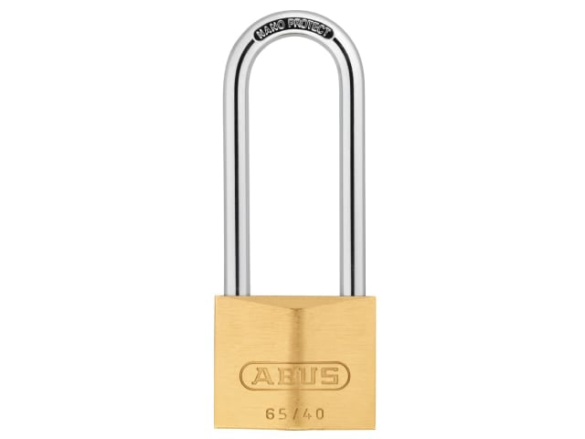 ABUS Mechanical 65/40mm Brass Padlock 63mm Long Shackle Keyed Alike 6404