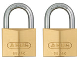 ABUS Mechanical 65/40mm Brass Padlock Twin Carded