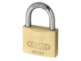 ABUS Mechanical 65IB/40mm Brass Padlock Stainless Steel Shackle Carded