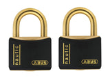 ABUS Mechanical T84MB/40mm Black Rustproof Padlock Twin Pack Carded