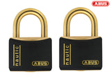 ABUS Mechanical T84MB/40mm Black Rustproof Padlock Twin Pack Carded