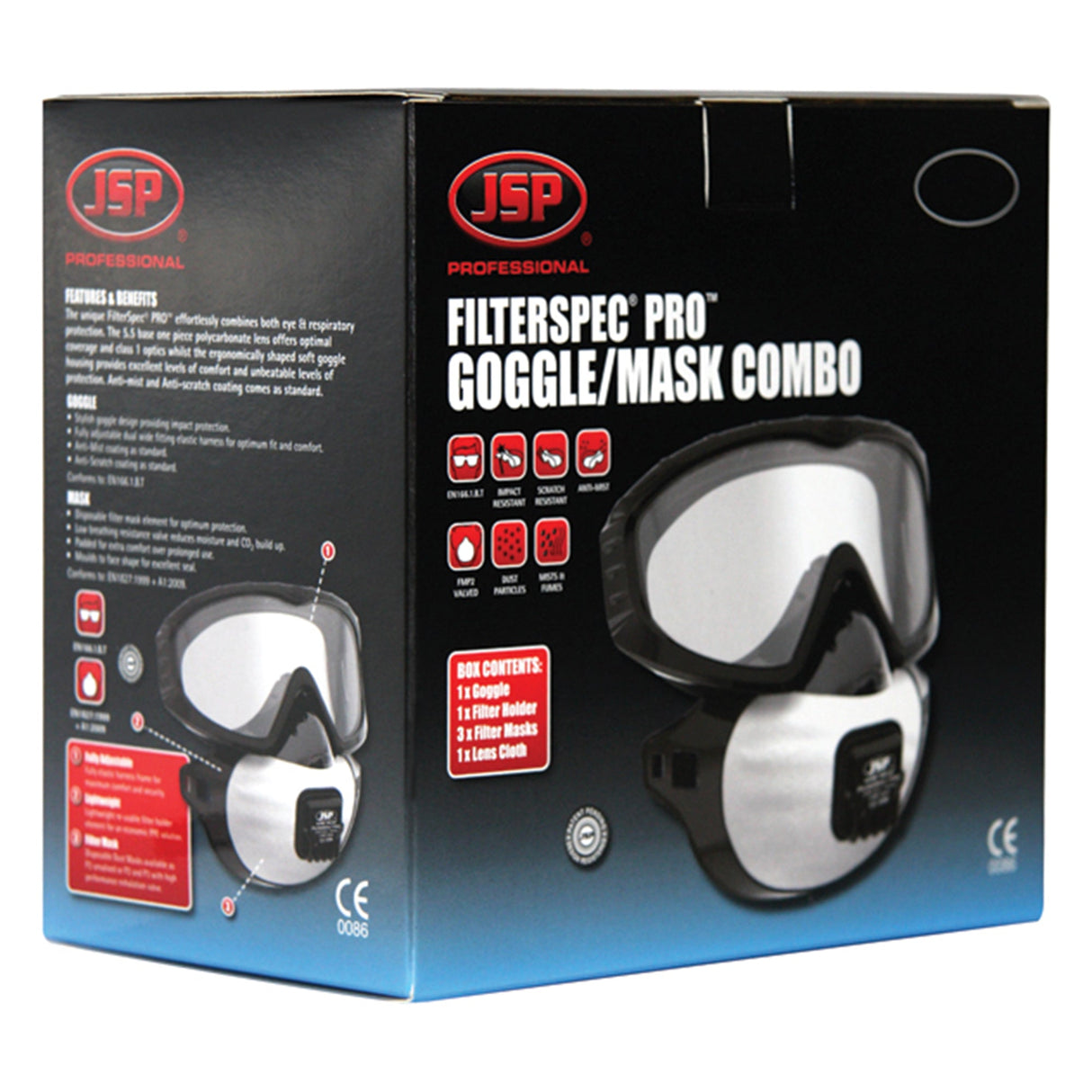 JSP Filterspec PRO Goggle FFP3V Valved