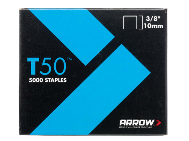 Arrow T50 Staples 10mm (3/8in) (Pack 5000, 4 x 1250)