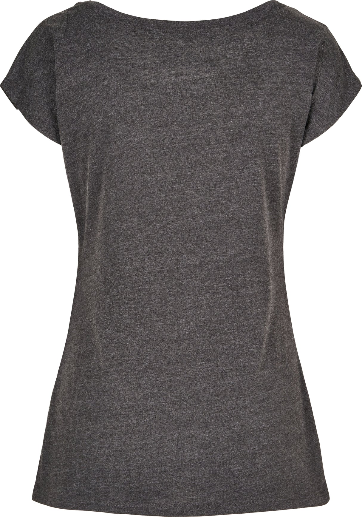 Build Your Brand Basic Women's Wide Neck Tee - Charcoal